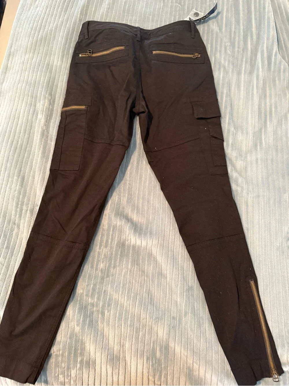 Ralph Lauren Black Men's Cargo Pants with Zip Accents